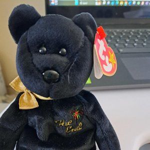 Ty Beanie Baby Bear Special Edition "The End" Black Bear